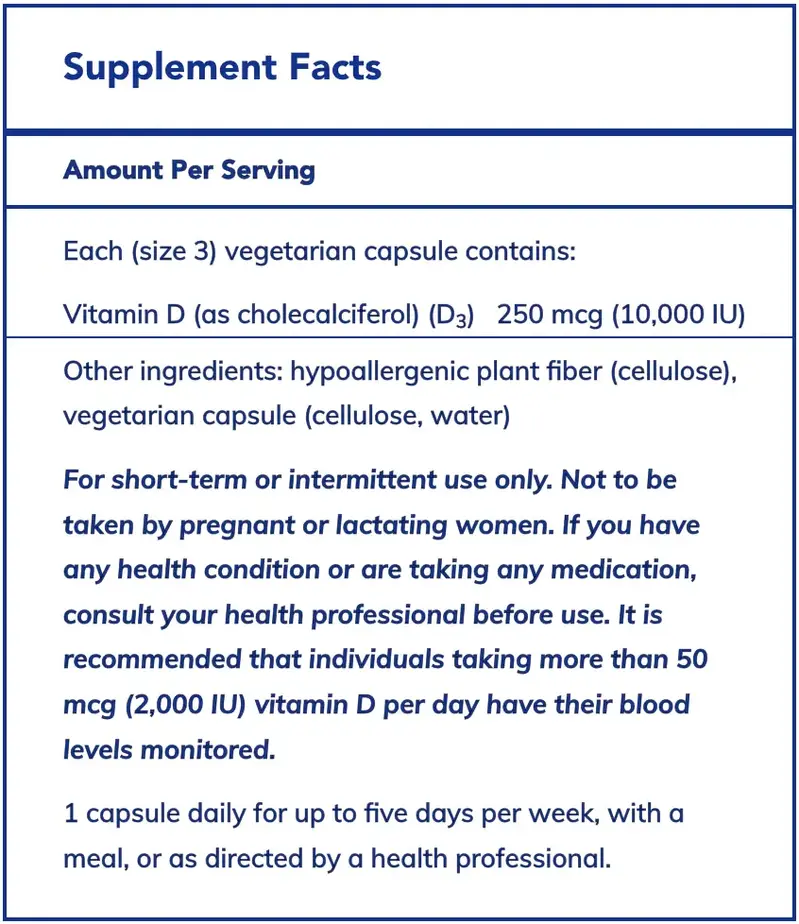 Vitamin D3 250mcg (10,000IU) for NCPak #30